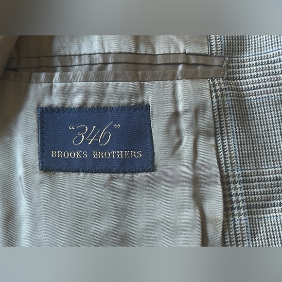 Brooks Brothers 346 Plaid Gray Patterned Men’s Sport Coat Blazer Size 42L